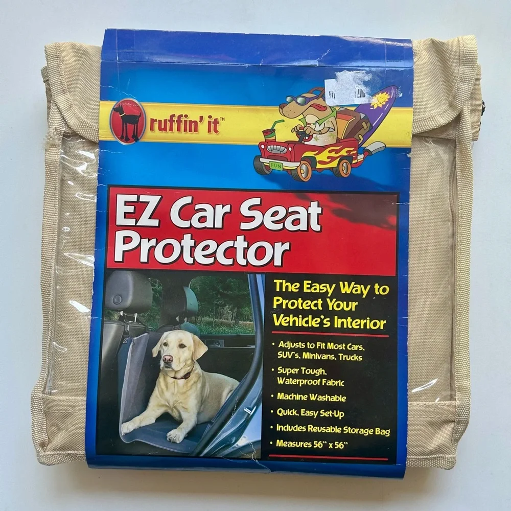 New Ruffin' It EZ Car Seat Protector, tan beige